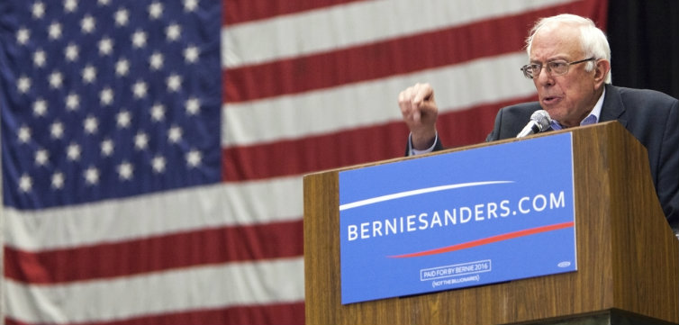 Bernie Sanders podium feat