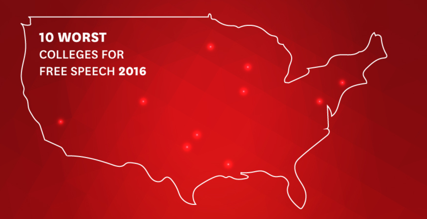 FIRE Announces 10 Worst Colleges for Free Speech: 2016
