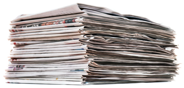 newspapers close up stack feat