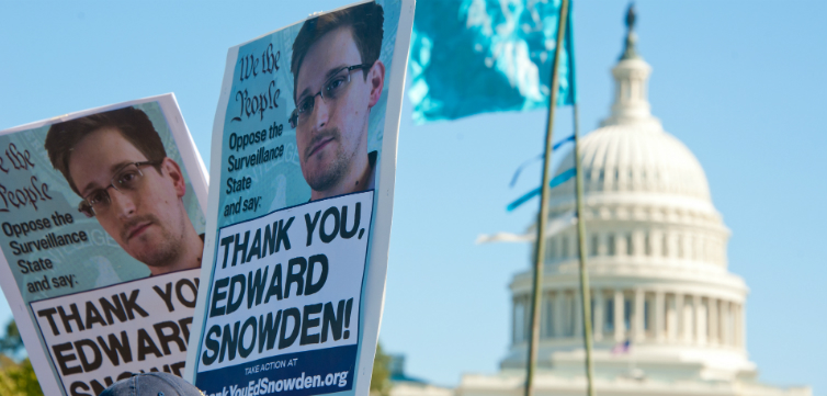 Snowden protest feature