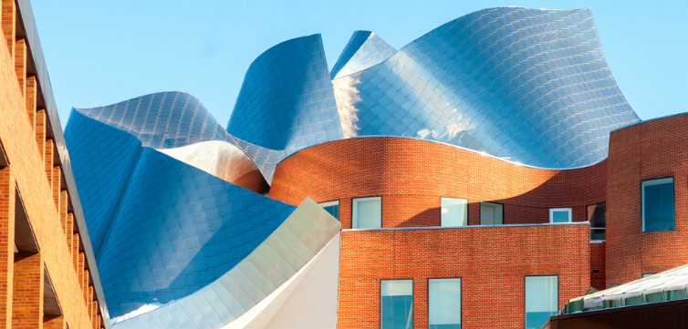Case Western Reserve Peter B. Lewis Building, designed by renowned architect Frank Gehry CREDIT Kenneth Sponsler Shutterstock.com feat