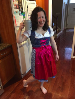 Your non-German author, culturally appreciating — or appropriating? — some “traditional” garb.