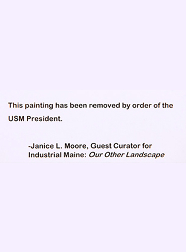 The university’s president ordered paintings to be removed from a campus art gallery, despite objections from the exhibition’s curator, after it was discovered the painter is a convicted sex offender.