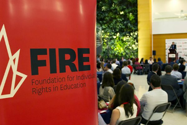 Students discuss a topic at a FIRE Student Network event