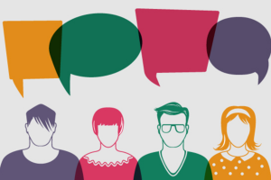 People and speech bubbles