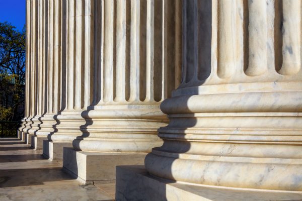 roman columns on a courthouse