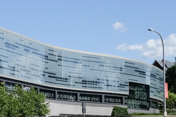 Appearing on FIRE’s Worst Colleges for Free Speech list for the fourth time, Syracuse University’s School of Communications laughably features the First Amendment. (Credit Small Curio / Flickr - edit https://tinyurl.com/p4devpc)