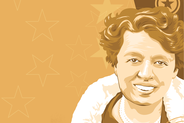 stylized illustration of Eleanor Roosevelt