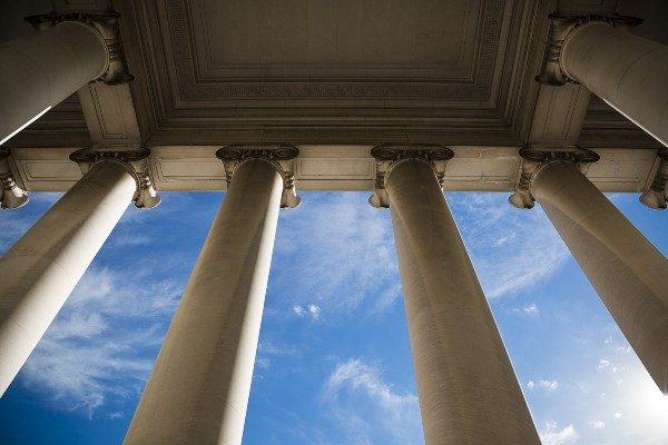 Columns of a courthouse.