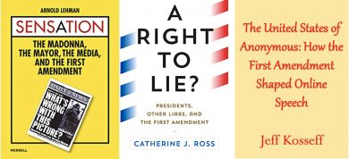 "Sensation," "A Right To Lie," and "The United States of Anonymous" covers